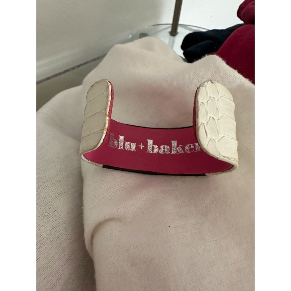 Blu+Baker Exotic Python Cuff Bracelet In Black An… - image 4